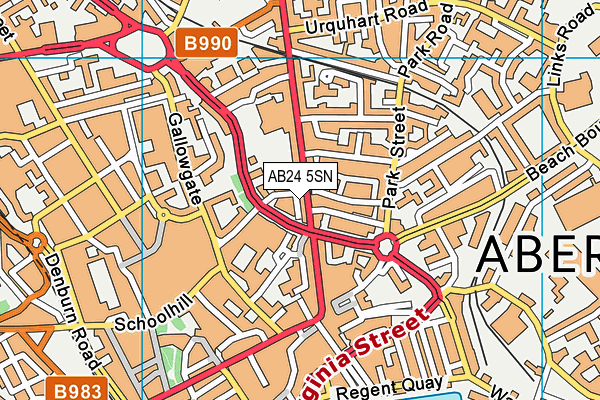 AB24 5SN map - OS VectorMap District (Ordnance Survey)