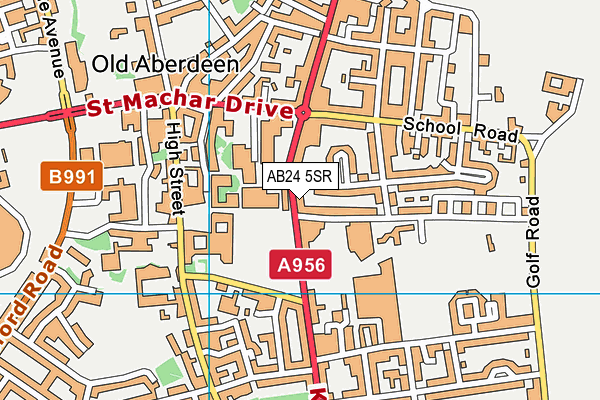 AB24 5SR map - OS VectorMap District (Ordnance Survey)