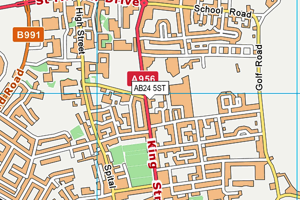 AB24 5ST map - OS VectorMap District (Ordnance Survey)