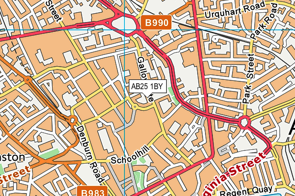 AB25 1BY map - OS VectorMap District (Ordnance Survey)