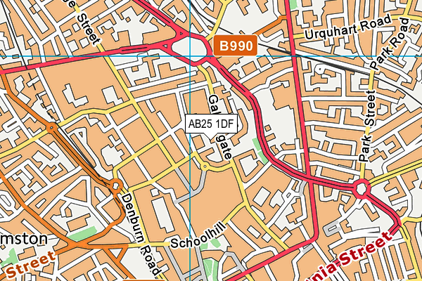AB25 1DF map - OS VectorMap District (Ordnance Survey)