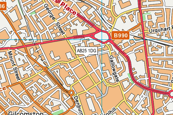AB25 1DG map - OS VectorMap District (Ordnance Survey)