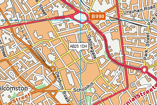 AB25 1DH map - OS VectorMap District (Ordnance Survey)