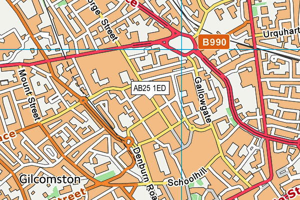 AB25 1ED map - OS VectorMap District (Ordnance Survey)