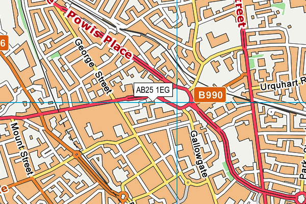 AB25 1EG map - OS VectorMap District (Ordnance Survey)