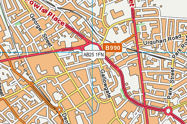 AB25 1FN map - OS VectorMap District (Ordnance Survey)