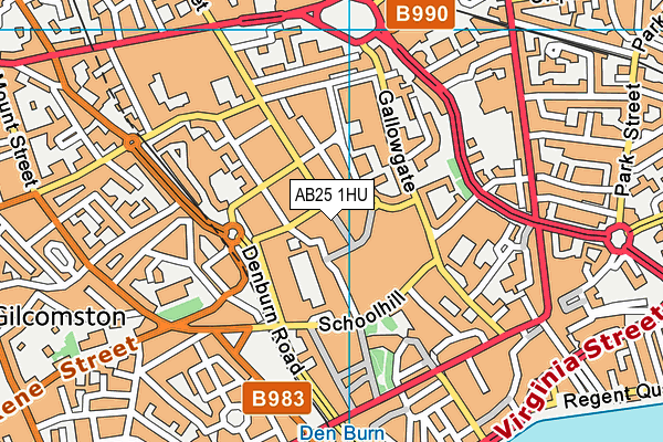 AB25 1HU map - OS VectorMap District (Ordnance Survey)