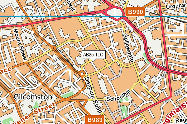 AB25 1LQ map - OS VectorMap District (Ordnance Survey)