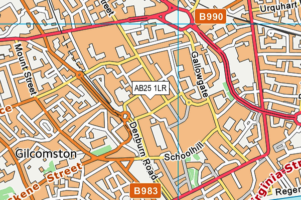 AB25 1LR map - OS VectorMap District (Ordnance Survey)