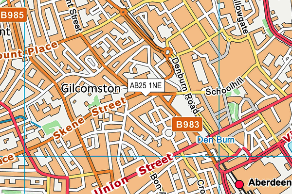 AB25 1NE map - OS VectorMap District (Ordnance Survey)