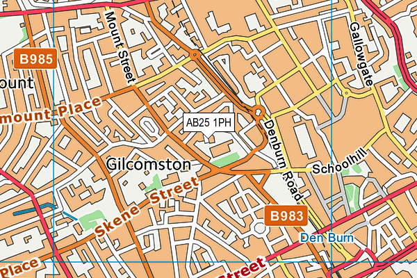 AB25 1PH map - OS VectorMap District (Ordnance Survey)