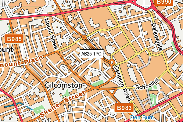 AB25 1PQ map - OS VectorMap District (Ordnance Survey)