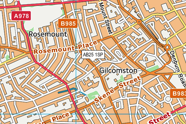 AB25 1SP map - OS VectorMap District (Ordnance Survey)