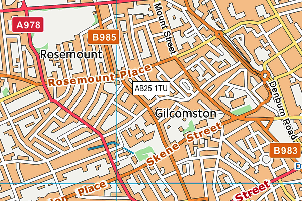 AB25 1TU map - OS VectorMap District (Ordnance Survey)