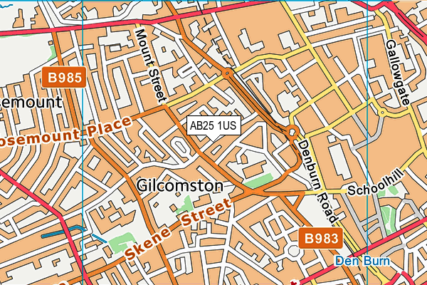 AB25 1US map - OS VectorMap District (Ordnance Survey)