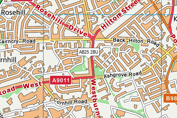 AB25 2BU map - OS VectorMap District (Ordnance Survey)