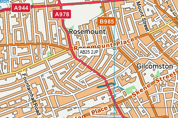 AB25 2JP map - OS VectorMap District (Ordnance Survey)