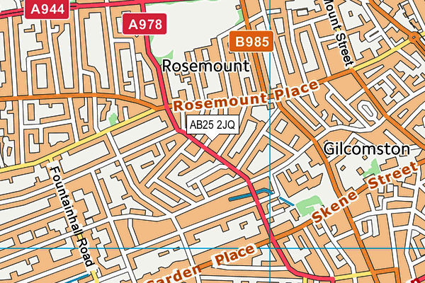 AB25 2JQ map - OS VectorMap District (Ordnance Survey)