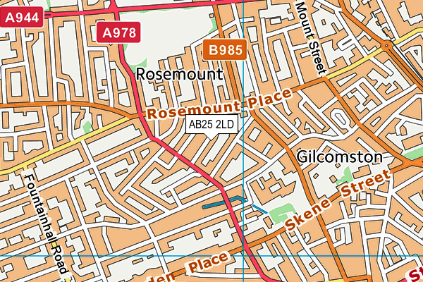 AB25 2LD map - OS VectorMap District (Ordnance Survey)