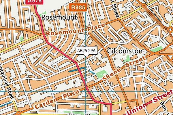 AB25 2PA map - OS VectorMap District (Ordnance Survey)