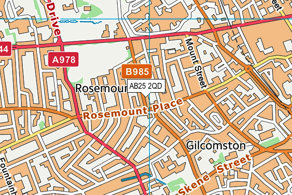 AB25 2QD map - OS VectorMap District (Ordnance Survey)