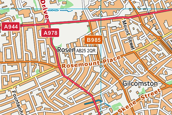 AB25 2QR map - OS VectorMap District (Ordnance Survey)