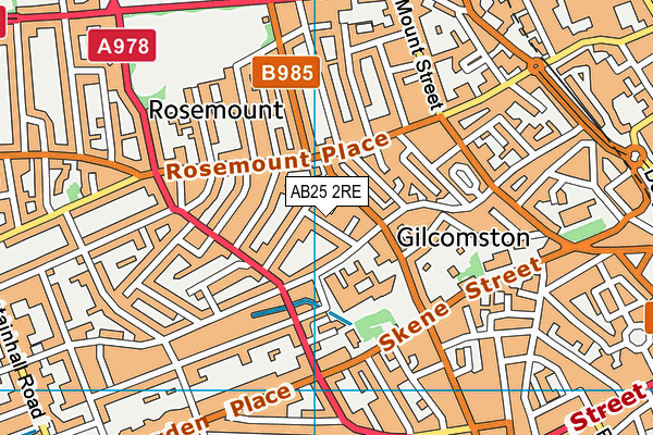 AB25 2RE map - OS VectorMap District (Ordnance Survey)