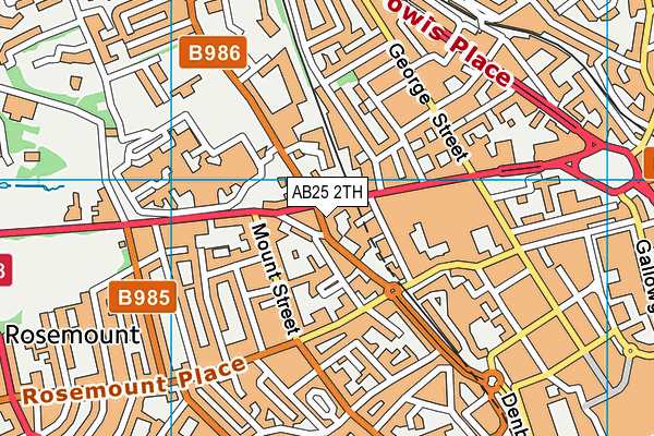 AB25 2TH map - OS VectorMap District (Ordnance Survey)