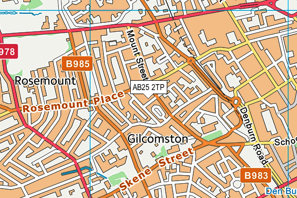 AB25 2TP map - OS VectorMap District (Ordnance Survey)