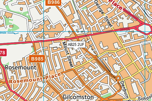 AB25 2UF map - OS VectorMap District (Ordnance Survey)