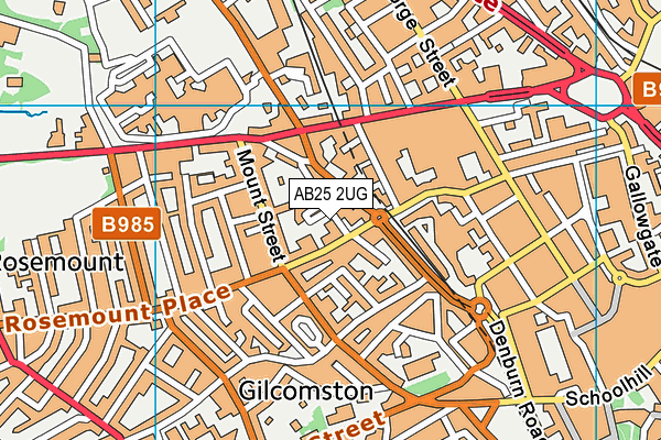 AB25 2UG map - OS VectorMap District (Ordnance Survey)
