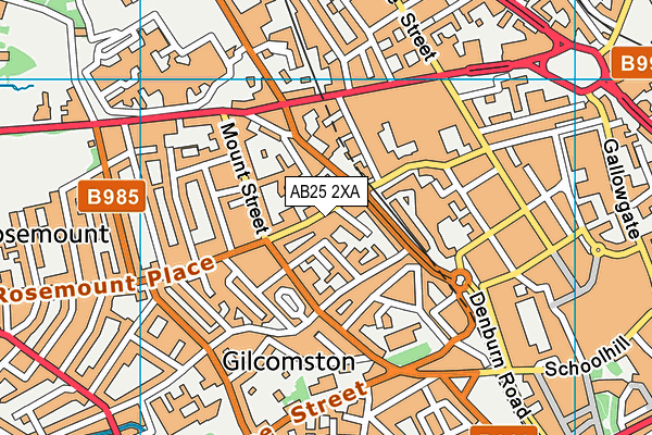 AB25 2XA map - OS VectorMap District (Ordnance Survey)