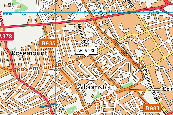 AB25 2XL map - OS VectorMap District (Ordnance Survey)