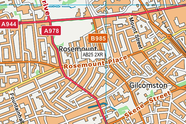 AB25 2XR map - OS VectorMap District (Ordnance Survey)