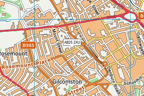 AB25 2XU map - OS VectorMap District (Ordnance Survey)