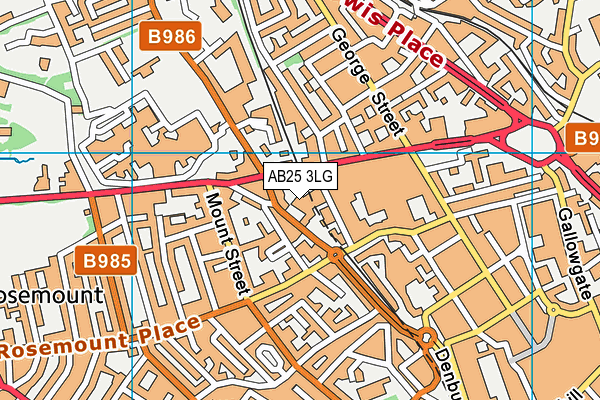 AB25 3LG map - OS VectorMap District (Ordnance Survey)