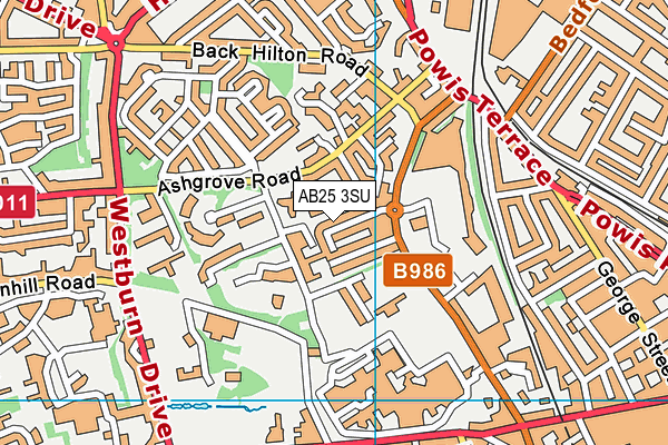 AB25 3SU map - OS VectorMap District (Ordnance Survey)