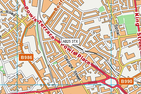AB25 3TX map - OS VectorMap District (Ordnance Survey)