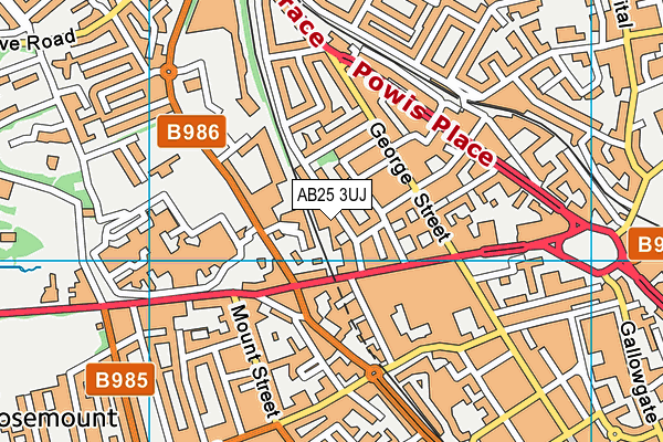 AB25 3UJ map - OS VectorMap District (Ordnance Survey)