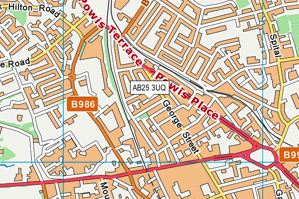 AB25 3UQ map - OS VectorMap District (Ordnance Survey)