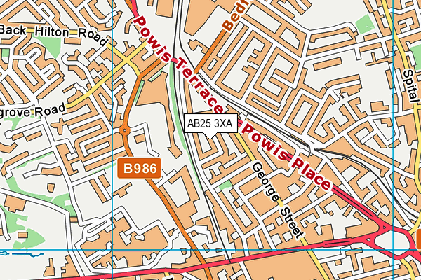 AB25 3XA map - OS VectorMap District (Ordnance Survey)