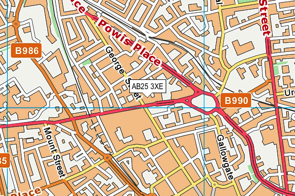 AB25 3XE map - OS VectorMap District (Ordnance Survey)