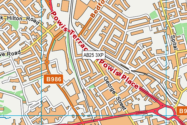 AB25 3XP map - OS VectorMap District (Ordnance Survey)