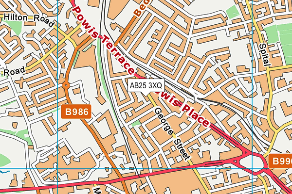 AB25 3XQ map - OS VectorMap District (Ordnance Survey)