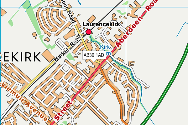 AB30 1AD map - OS VectorMap District (Ordnance Survey)