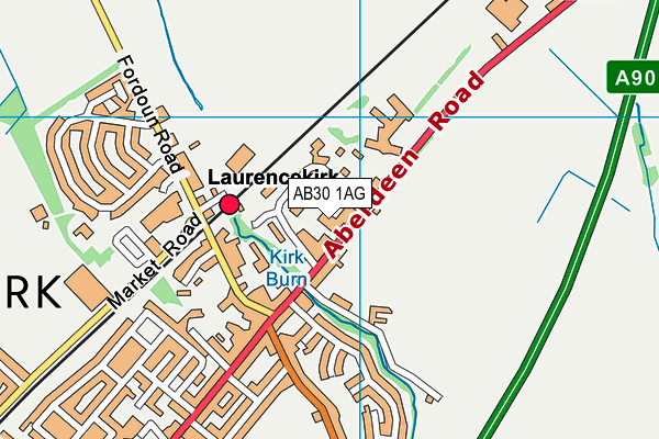 AB30 1AG map - OS VectorMap District (Ordnance Survey)