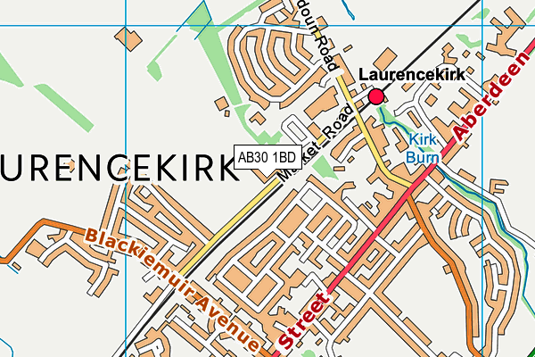 AB30 1BD map - OS VectorMap District (Ordnance Survey)