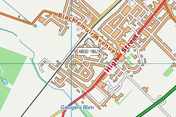 AB30 1BU map - OS VectorMap District (Ordnance Survey)