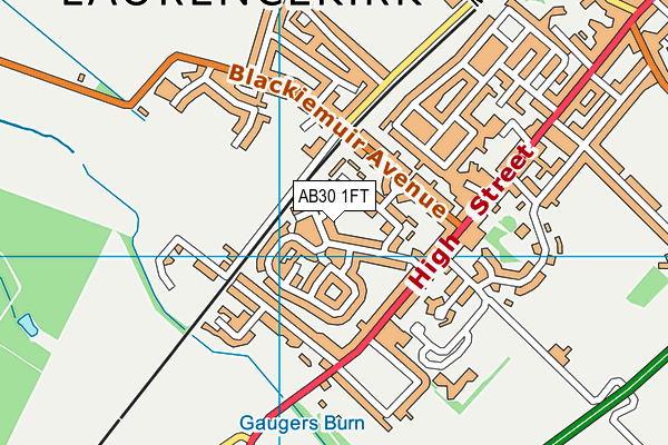 AB30 1FT map - OS VectorMap District (Ordnance Survey)