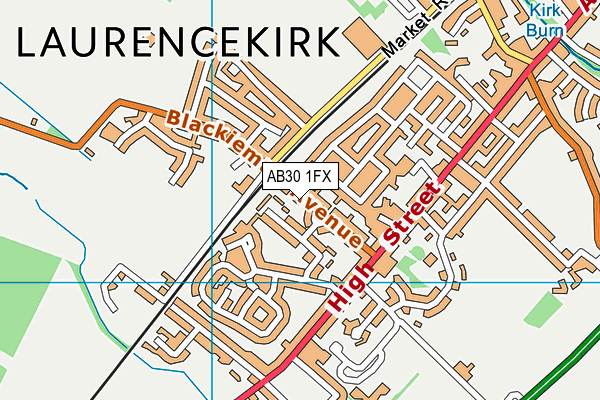AB30 1FX map - OS VectorMap District (Ordnance Survey)